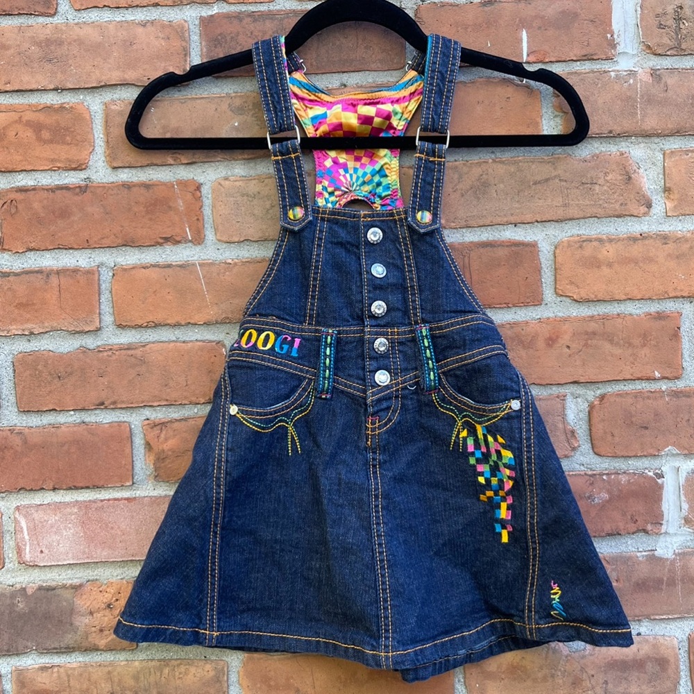 Vintage Coogi Girls Denim Jumper Dress